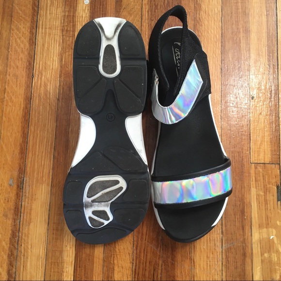 L’intervalle holographic hologram rainbow athletic athleisure sandals 10 - Picture 3 of 3